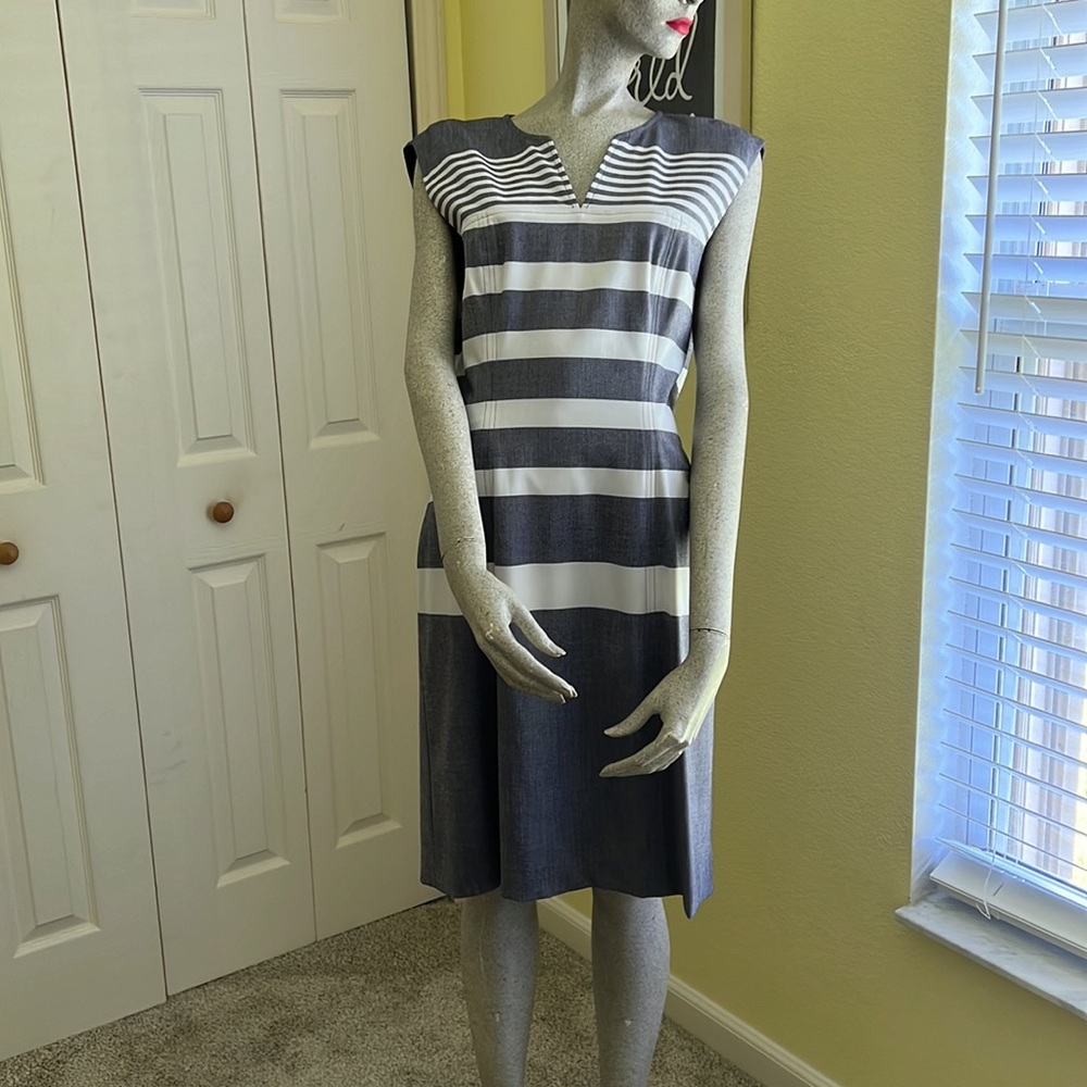 Tommy Hilfiger , fully lined , muted blue and grey, back zip silver